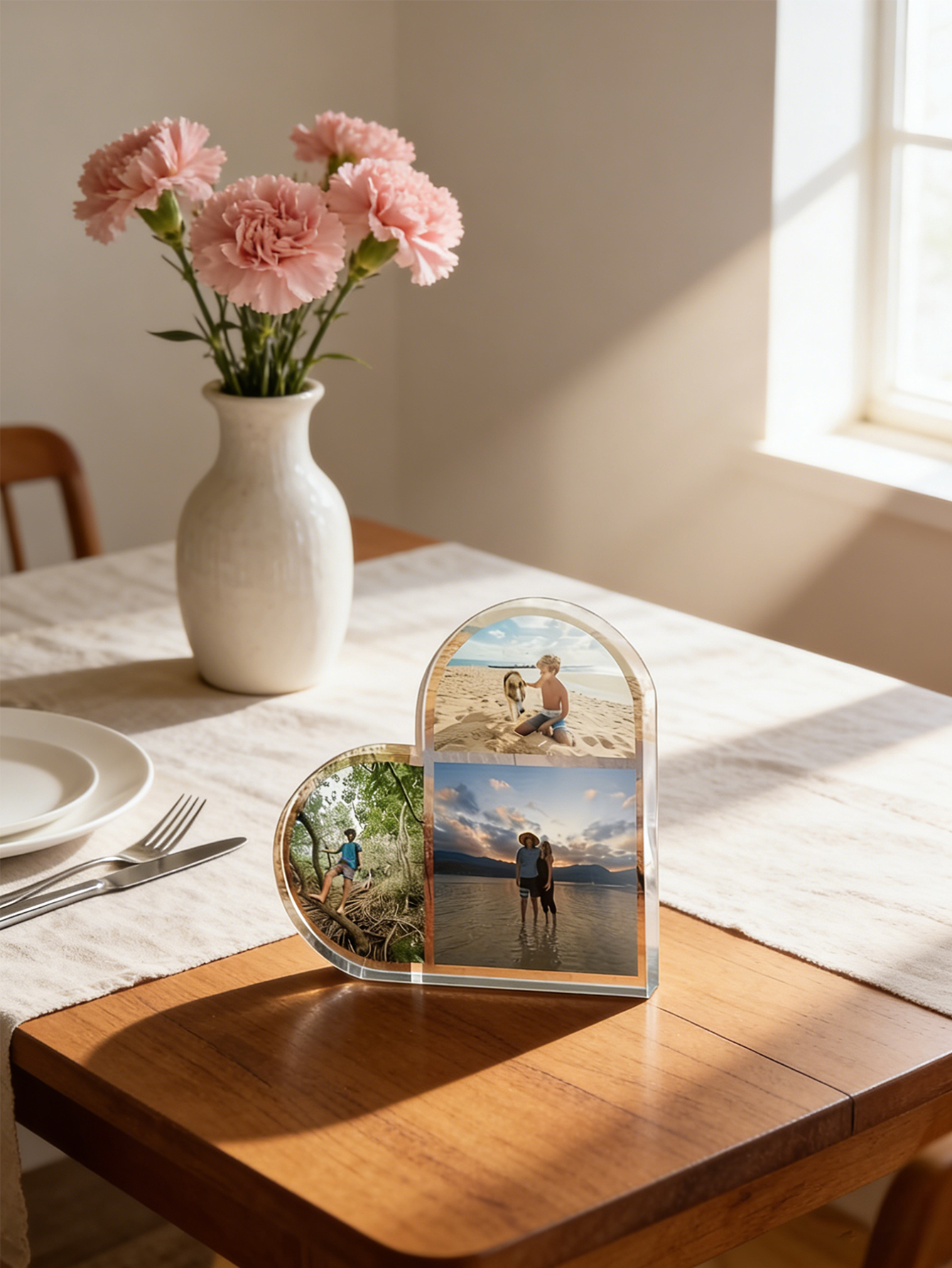 Personalized Acrylic Heart-Shaped Photo Decoration